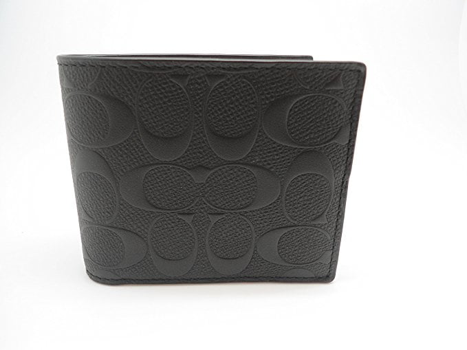 coach compact id wallet in signature leather