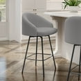 thumbnail image 5 of Amisco Nelly 26 In. Swivel Counter Stool - Grey Polyester / Black Metal, 5 of 9