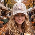thumbnail image 2 of Women's Baseball Cap Halloween Sun Hat 3D Ghost Pumpkin Pattern Embroidery Casual Festival Dress-up Hat, 2 of 4