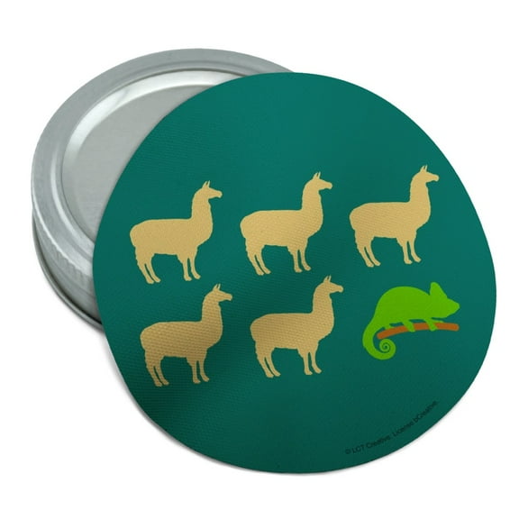 Llama Chameleon Funny Humor Round Rubber Non-Slip Jar Gripper Lid Opener