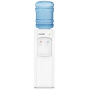Angle View: KUPPET Top Loading Water Cooler Dispenser,3 or 5 Gallon Bottle,PP material Electrical Cooling HOT and COLD Anti-Scalding Design And Storage Cabinet With Child Safety Lock For Home Use,White