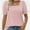 pinkstripe, variant on Women Summer Square Neck Ruffled Tops Short Sleeve Blouse Casual T-Shirt Top