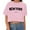 Pink, variant on Oversized Tshirts for Women Crop Short Sleeve Printed Casual Summer Loose Womens Tops Black L