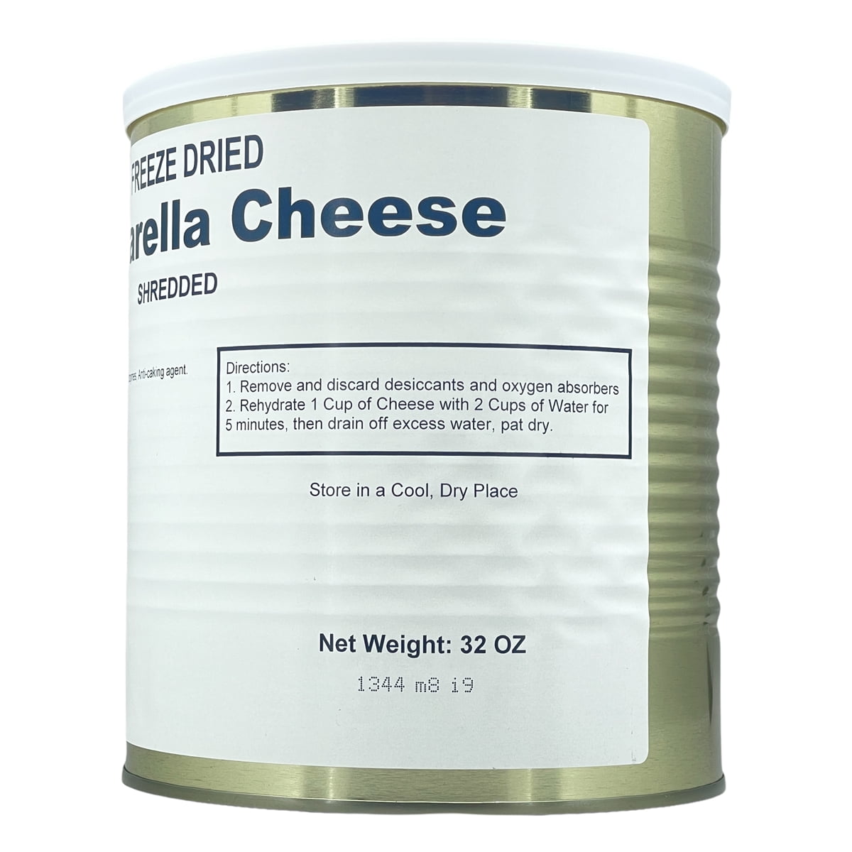 (Single Can) Military Surplus Freeze Dried Mozzarella Cheese 25+ Years Long Shelf Life | Emergency Camping Food for Hiking, Backpacking | #10 Can ✅