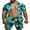 Green, variant on JYYYBF Men's 2 Pcs Beach Set Leaves/Flower Print Short Sleeve Holiday Hawaii Shirts Tops Casual Elastic Waist Shorts Summer Outfits