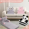 thumbnail image 2 of Kids Sofa Chair for Toddler, 2-in-1 Folding Soft Baby Couch with Removable Cover, Comfy Plush Children's Recliner, Convertible Floor Sofa Bed to Lounger for Girls Boys Age 1-3,Owls Grey, 2 of 6