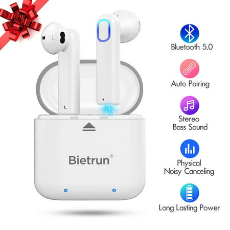 Bluetooth Wireless Earbuds, Update Bluetooth 5.0 Wireless Headphones with Built-in Mic and Charging Case, Hands-free Calling Sweatproof In-Ear Headset Earphone Earpiece for iPhone/Android Smart