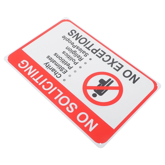 OFFIGAM No Soliciting Sign for Front Door - Clear Warning Sign for Home and Business Areas