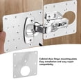 thumbnail image 3 of Cabinet Hinge Fixing Plate Bracket Kit, Cabinet Hinges Repair Plate Stainless Steel Square  for Bookcase Door, 3 of 7