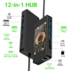 thumbnail image 2 of Estación de carga inalámbrica 12 en 1 con puerto USB-C para dos monitores, VGA, USB 3.0/2.0, SD/TF, RJ45 100M, audio 3.5, 2 of 8