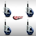 thumbnail image 2 of 3 Inch SS Solid Poly Swivel 3/4 Inch Expanding Stem Caster Set with Brake SCC, 2 of 2