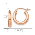 thumbnail image 2 of 10k Solid Yellow Gold 2mm Polished Hoop Earrings 16mm Long 3mm Thick Hoop Earring for Women, 2 of 2