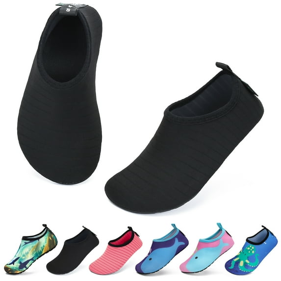 SAGUARO Unisex Kids Water Shoes Boys Girls Sports Aqua Socks Quick Dry Breathable Barefoot Skin Shoes for Outdoor Swimming Pool Beach