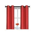 thumbnail image 2 of 1 Pair kitchen window curtain short panel 100% privacy blackout bathroom Décor D24 RED Color Grommets On Top 30" X 36" Each panel, 2 of 3