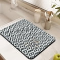 thumbnail image 3 of Stylish and Functional Mid Century Dish Drying Mat - Diamond Pattern, 18x24in, Retro Design, Absorbent and Machine Washable, 3 of 7
