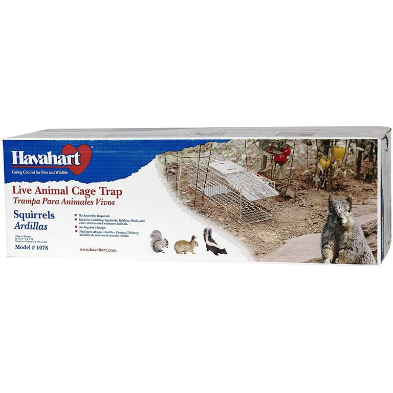 Havahart 1083 Catch and Release Small 1-Door Easy Set Humane  Live Animal Trap for Squirrels, Rabbits, Skunks, and Other Small Animals :  Everything Else