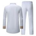 thumbnail image 3 of Dezsed Ethnic Style Suit for Men 2 Piece Outfit Printed Muscle Tee T-Shirt Casual Long Sleeve Stand-Up Collar Blouse Shirt Set White M, 3 of 4