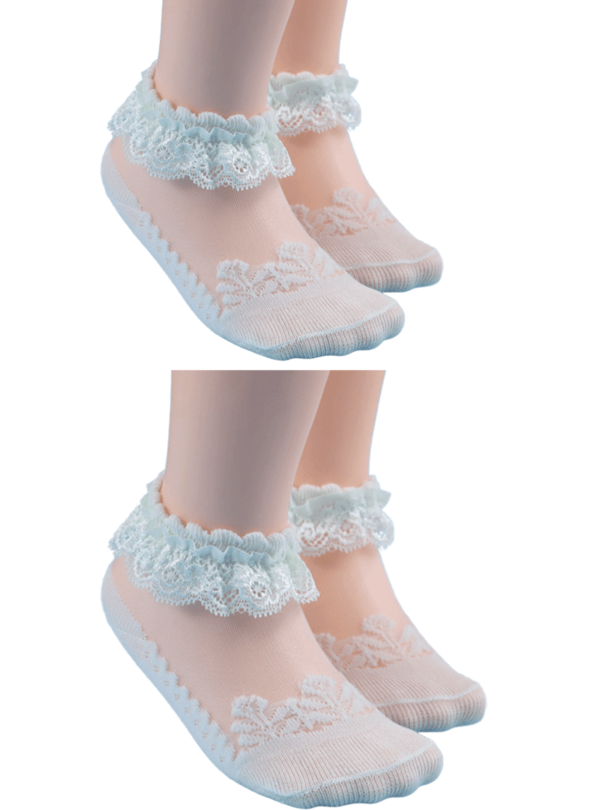 Handmade white  organza trim frilly socks baby/girls various sizes 