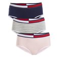 thumbnail image 1 of Tommy Hilfiger Culottes Hipster pour Filles, Ajustement Extensible pour le Confort, Lavable en Machine, Lot de 3/rayures Roses, 16, 1 of 1