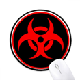 thumbnail image 1 of Red Dangerous Checal Toxic Radiation Symbol Mouse Pad Desktop Office Round Mat for Computer, 1 of 2