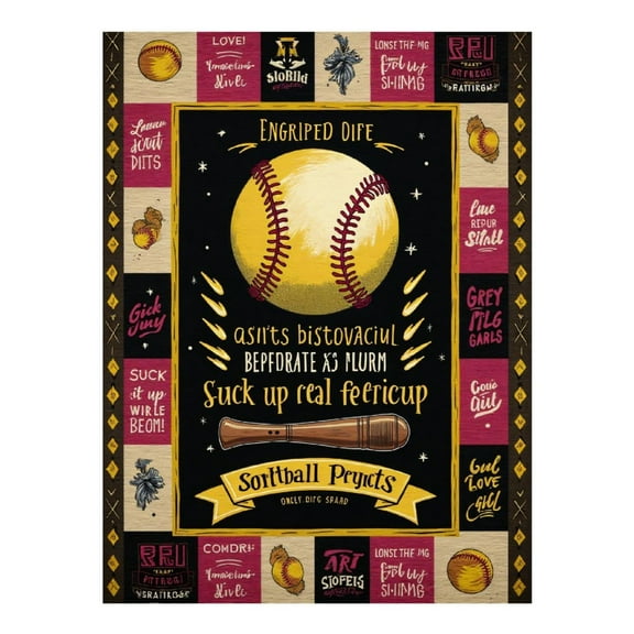 Diamond Art Kit for Adults, Classic Softball Print No.6 Diamond Painting for Adults Beginners, 5D DIY Diamond Art Painting Kits, Colorful Diamond Painting Craft for Home Decor 12x16