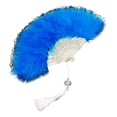 thumbnail image 6 of Deyuer Vintage Feather Lace Folding Fan with Tassels Portable Summer Hand Held Fan Decoration Dance Performance Props Party Costume Accessories, 6 of 7
