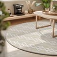 thumbnail image 3 of Round Area Rugs 5Ft, Beige Boho Non-Slip Washable Circle Rugs Carpet, Vintage Ethnic Tribe Abstract Art Geometric Indoor Outdoor Rug Floor Mats Throw Runner for Bedroom Living Room Bathroom, 3 of 8