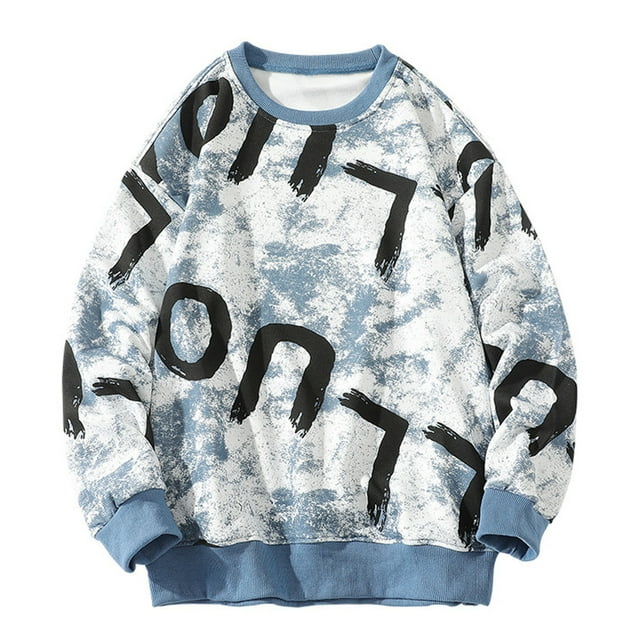 RKSTN Hoodies pour Hommes Mode Automne Chandail en Molleton Doux Mode Décontracté Manches Longues Col Rond Hauts Blouse Chandail Chandail en Molleton Hommes Chandail en Molleton