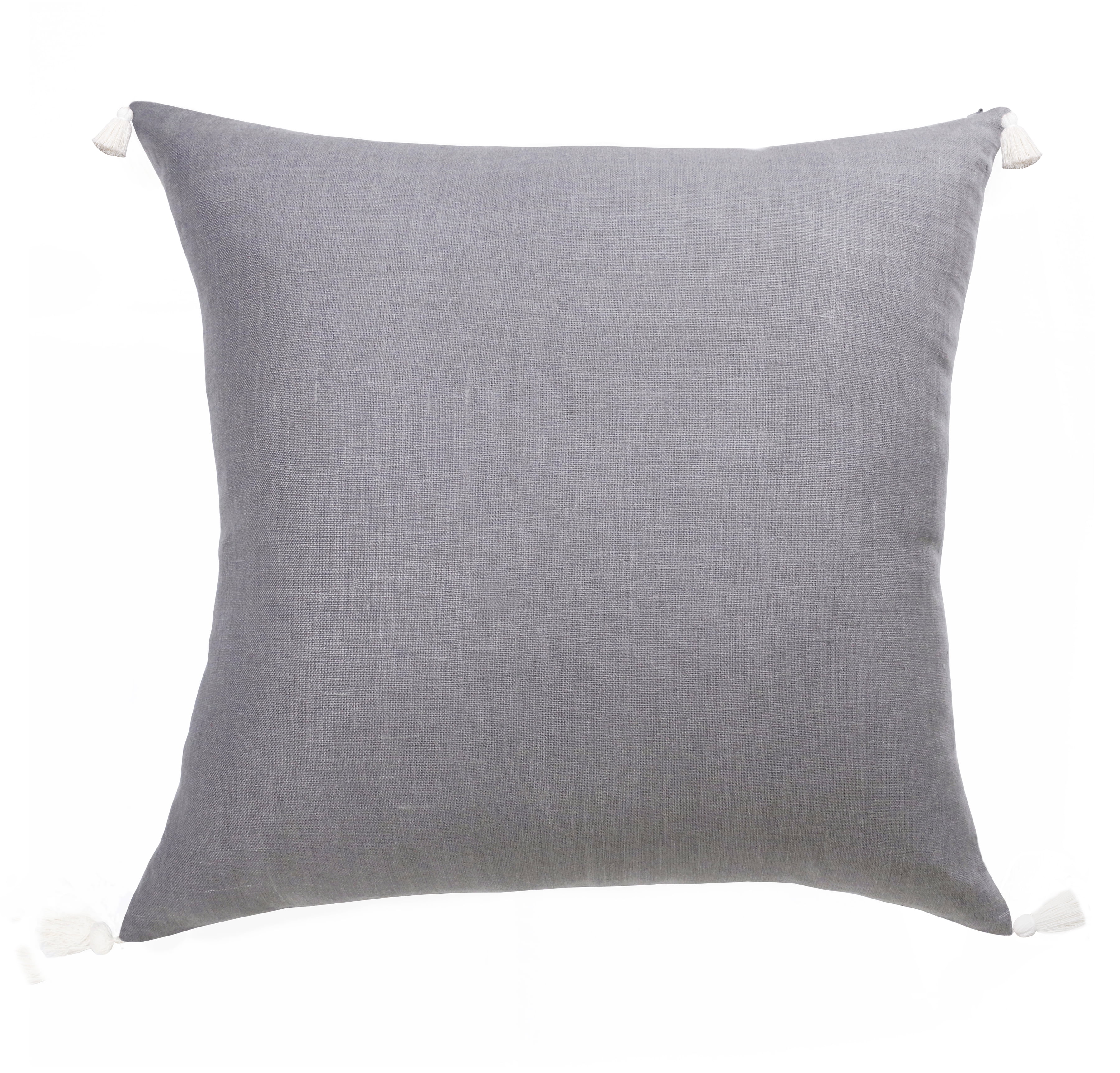 Harlow Hill Faye 20" x 20" Slate Gray Striped Linen Adult Decorative Throw Pillow Cover