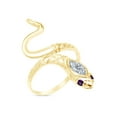 thumbnail image 2 of AFFY Simulated Amethyst & CZ Snake Womens Band 14k Yellow Gold Over 925 Sterling Silver, 2 of 4