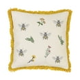 thumbnail image 3 of 18" x 18" Square Embroidered Bumble Bee & Floral Pillow, 3 of 5