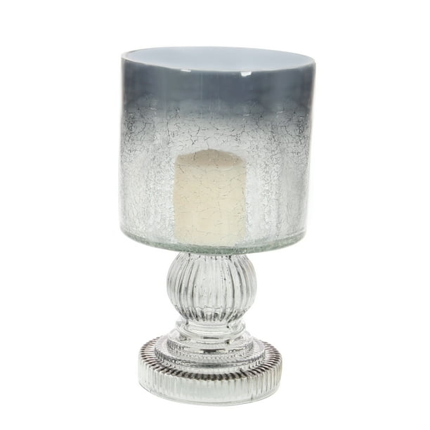 Decmode 6 W 10 H Glass Traditional Hurricane Lamp Black 1 Piece Com Decmode 6 W 10 H Glass Traditional, Decorative Hurricane Lamps Black