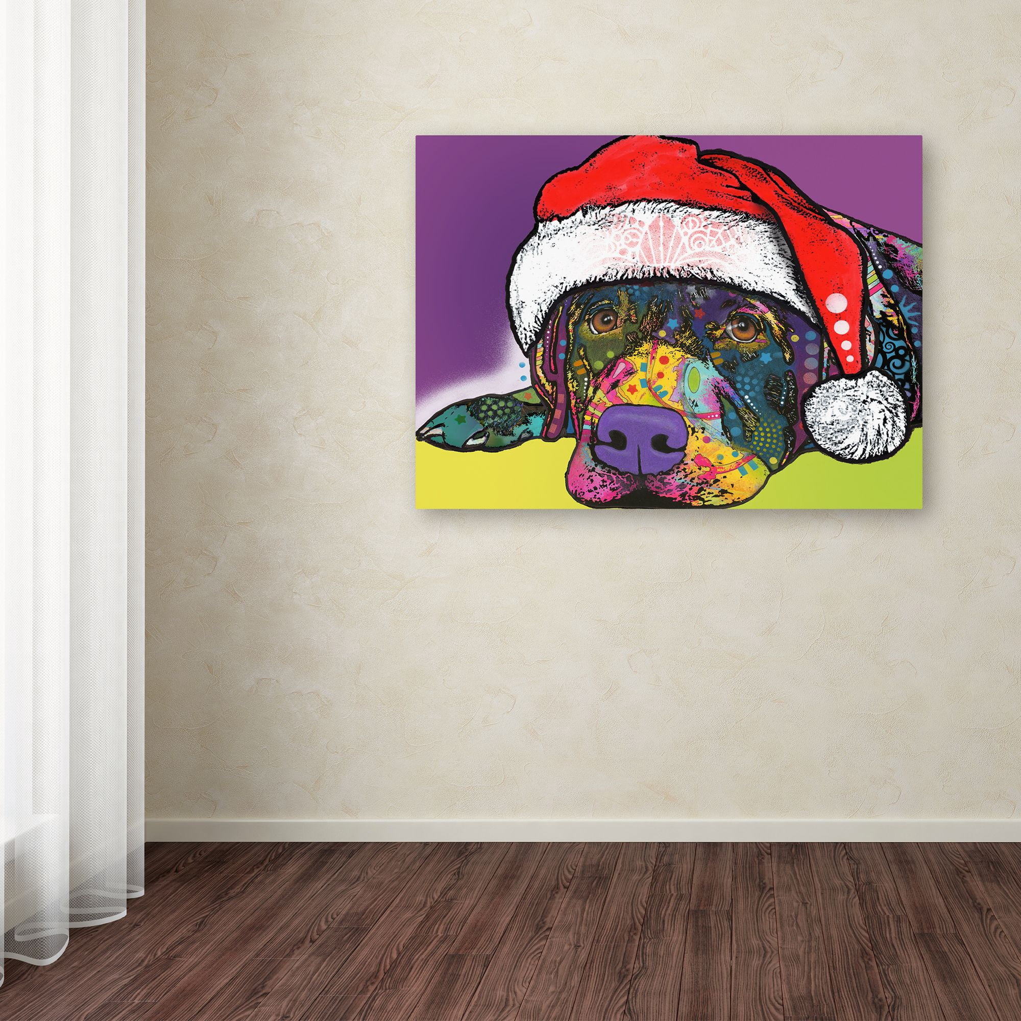 Trademark Fine Art 'Savvy Labrador Christmas' Canvas Art by Dean Russo