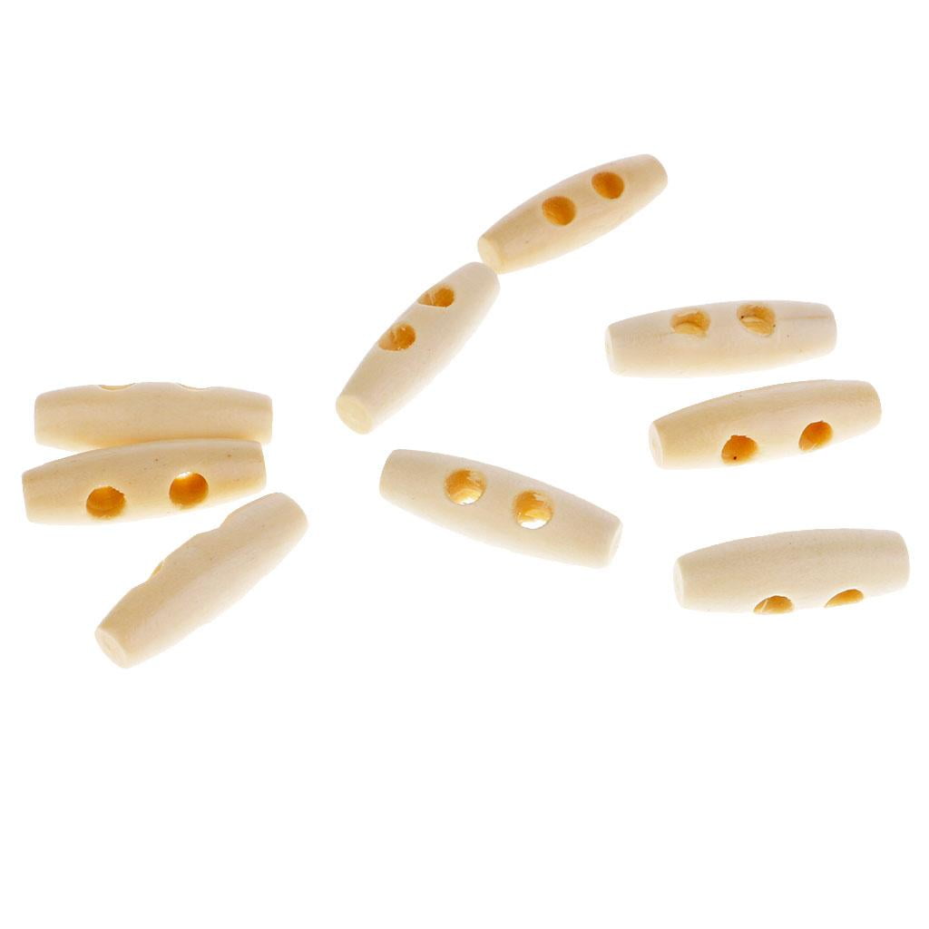 amagogo 3x50Pcs Wood Sewing Toggle Buttons Cloth Accessories 2 Holes 3 Pcs