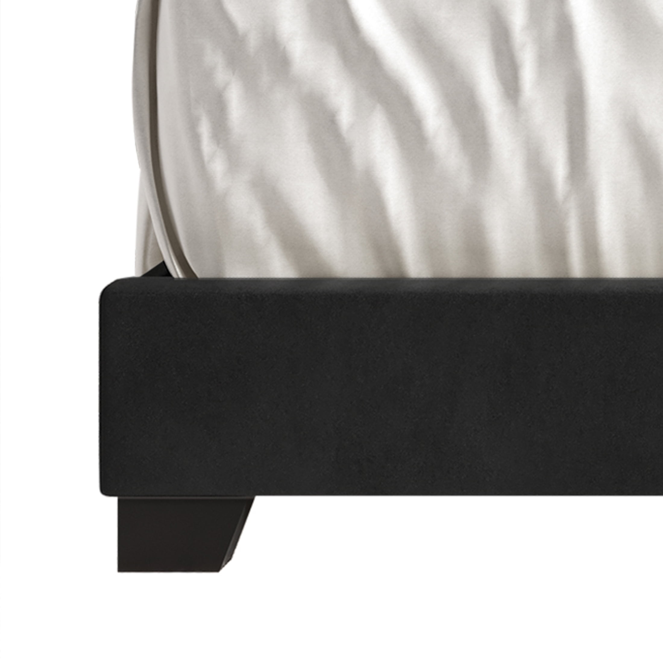 Castle Place Nailhead Trim Wingback Upholstered Bed, Black Velvet, King
