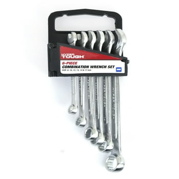 Hyper Tough 6-Piece Combination Wrench Set, Metric