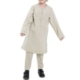 thumbnail image 2 of EnJoCho Arabic Thobe and Pants 2PC Set for Musli𝗆 Boys Middle Eas𝗍 Islami𝖼 Prayer Wear Embroidered Robe Kids Ramadan 𝖣ubai Outfit, 2 of 8
