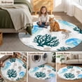 thumbnail image 6 of Jellyfish Coral Coastal Round Area Rug 4ft, Nautical Summer Beach Ocean Sea Washable Non-Slip Circle Rugs for Bedroom Living Room Kitchen, Soft Non Shedding Circle Carpet for Dining Room Dorm, 6 of 9
