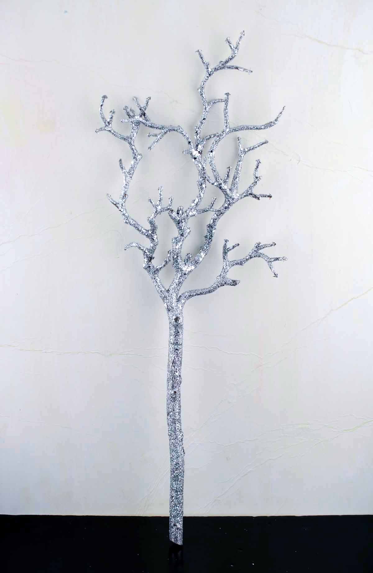3 Silver Glitter 22 inch Artificial Manzanita Branches
