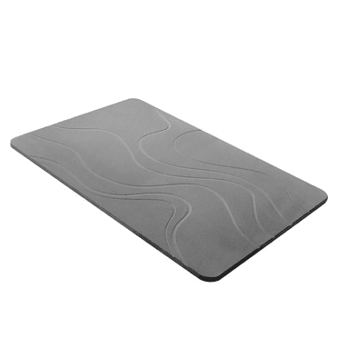 AUQ Diatomaceous Earth Bath Mat,Non-Slip Stone Bath Mat for Bathroom,Luxurious Dark Gray Absorbent Bathroom Rugs