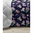 thumbnail image 3 of Navy and Blush Down Alternative Comforter, Twisted Blue Marine and Bouquets of Spring Roses and Orchid, Microfiber Quilt for All Season, 5 Sizes, Navy Blue Pink Green, by Ambesonne, 3 of 3