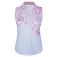 thumbnail image 1 of Monterey Club Women's Kaleoscope Print Contrast Sleeveless Golf Polo Shirt #2485, 1 of 2