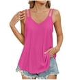 thumbnail image 1 of Yuyuzo Débardeurs pour Femmes Camisole Sans Manches à Illets Décontractée Bretelles Spaghetti Col Rond Cami Été Plage Chemises Fluides, 1 of 7