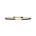 thumbnail image 1 of Cinturón de cintura de cuero sintético para mujer con hebilla de gancho de metal rectangular negro 55-95cm/21.65-37.4", 1 of 6