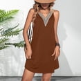 thumbnail image 3 of Vestido Vestido elegante de verano Vestido de chaleco con cuello en V de moda para cóctel (Marrón L) Cgtredaw Marrón T L para Mujer, 3 of 6