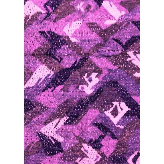 Ahgly Company Indoor Rectangle Abstract Pink Modern Area Rugs, 7' x 9'