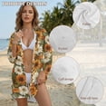 thumbnail image 6 of Xoenoiee Sunflower Daisy Print Swimsuit Coverup for Women Casual V Neck Bathing Suit Cover Ups Button Down Beach Bikini Swimwear Cover up Dress Shirt, M, 6 of 7