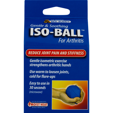 Bed Buddy Iso-Ball, Stress Ball and Grip Trainer with Moist Heat Therapy, Blue
