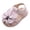 1 Purple, variant on Krdevn Bow Closed Toe Sandals with Pearl Button Ankle Strap, Light up Soft Flat (Baby,Toddler),9-12 Months