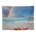 thumbnail image 5 of Orinice Starfish Rainbow Beach Tapestry Wall Hanging Unique Style Graphic Tapestries Home Wall Decor Art for Living Room Bedroom Apartment Farmhouse Dorm 60x50inch, 5 of 6